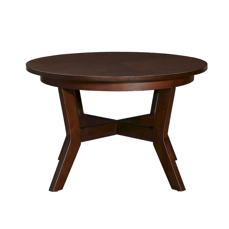 Farmhouse Wood Round Coffee Table with 4 Soild Wood Legs