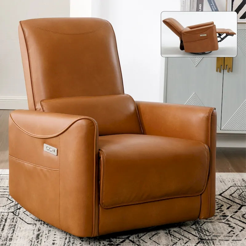 Fauteuil inclinable électrique pivotant et à bascule, mécanisme robuste avec ports USB et Type-C