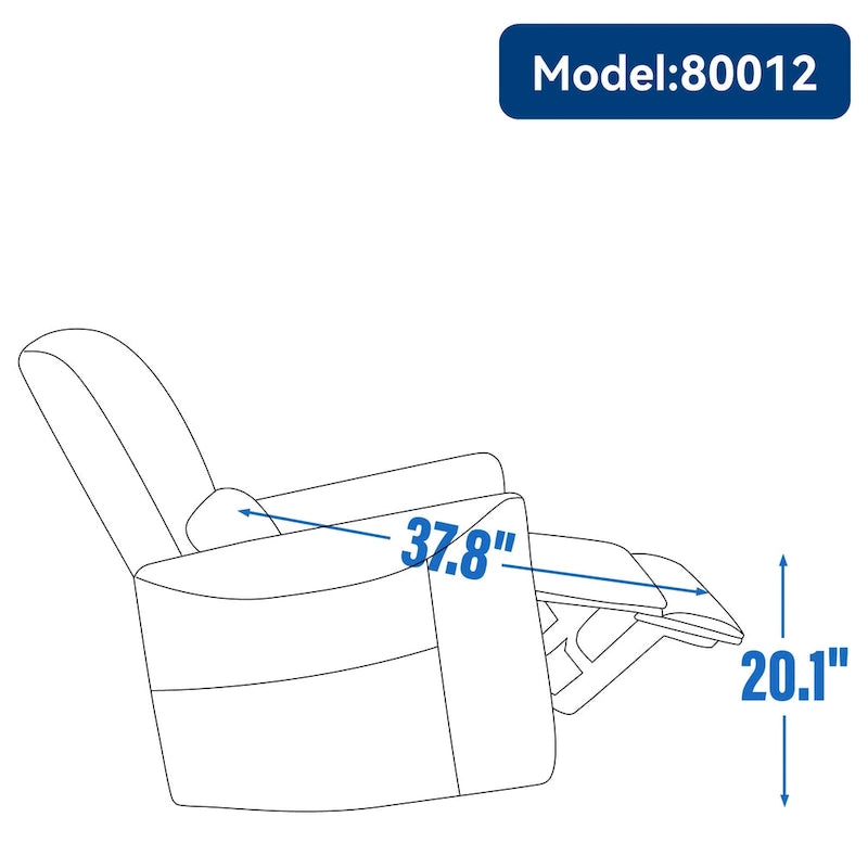 Fauteuil inclinable électrique pivotant et à bascule, mécanisme robuste avec ports USB et Type-C