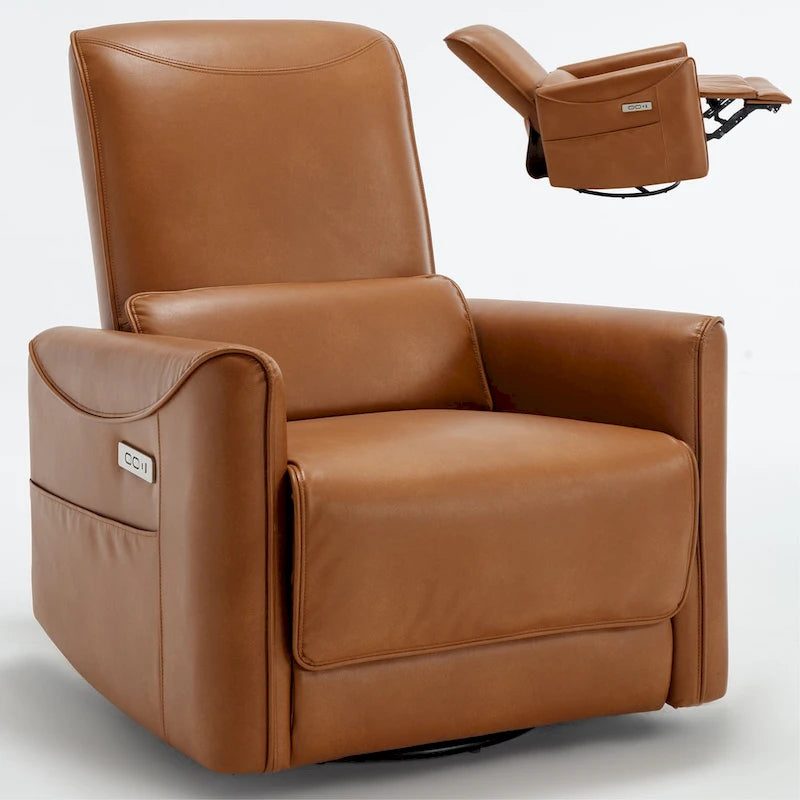 Fauteuil inclinable électrique pivotant et à bascule, mécanisme robuste avec ports USB et Type-C