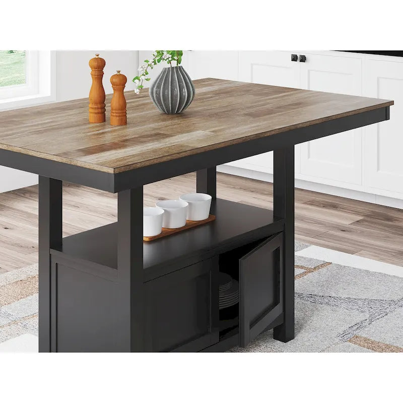 Table de salle à manger rectangulaire haute marron/noire - 60W x 38D x 36H