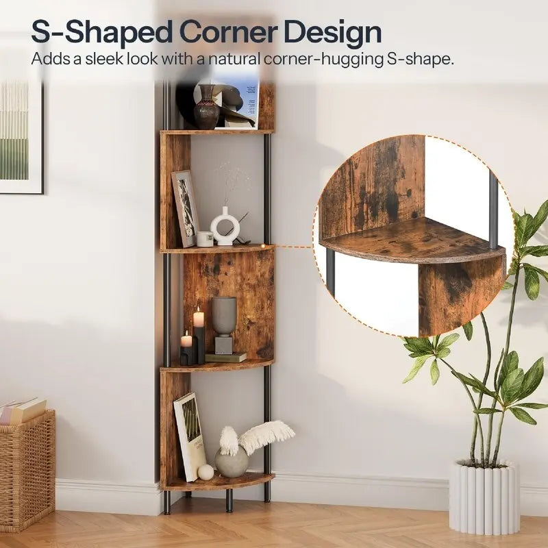 Corner Shelf Stand, Heavy-Duty Display Stand, Easy Assembly, Versatile Organizer for Bedroom & Bathroom