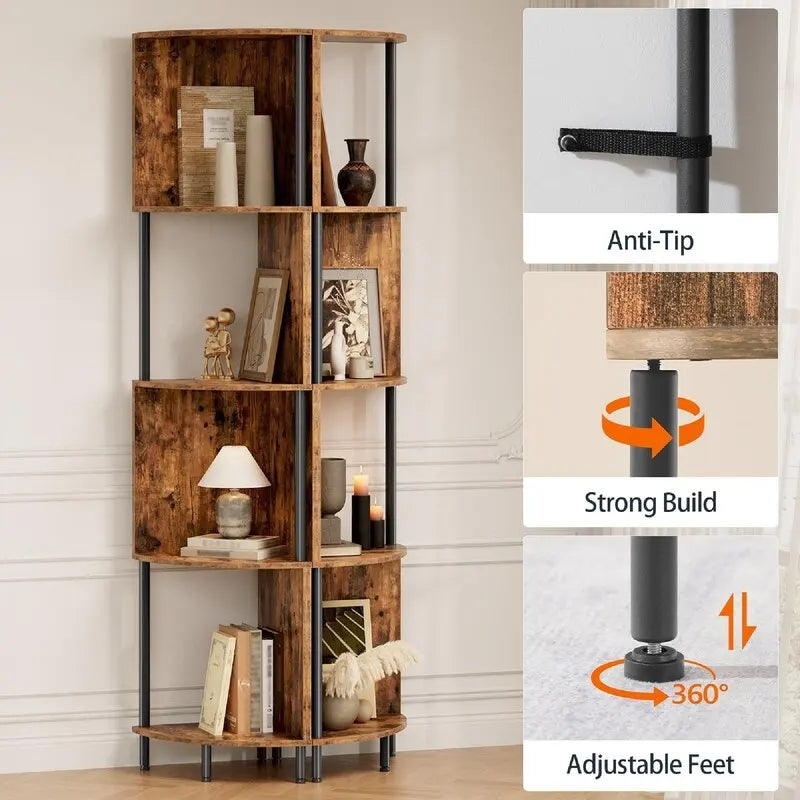 Corner Shelf Stand, Heavy-Duty Display Stand, Easy Assembly, Versatile Organizer for Bedroom & Bathroom