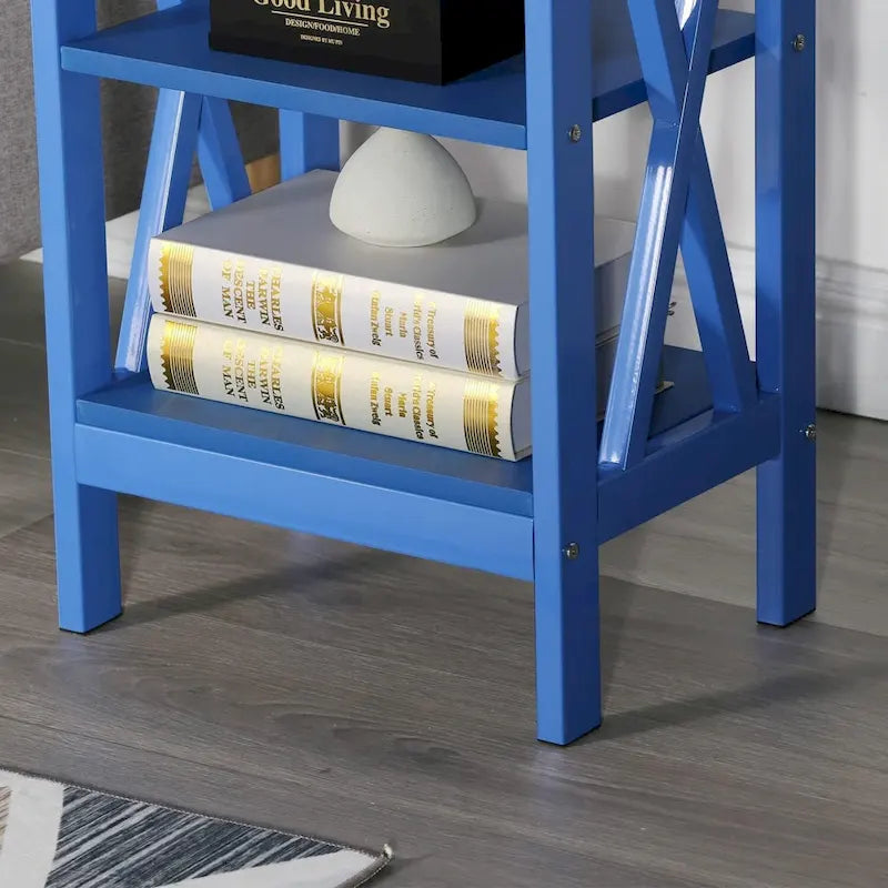 Table de chevet moderne avec étagères de rangement à 3 niveaux, lot de 2 tables de chevet