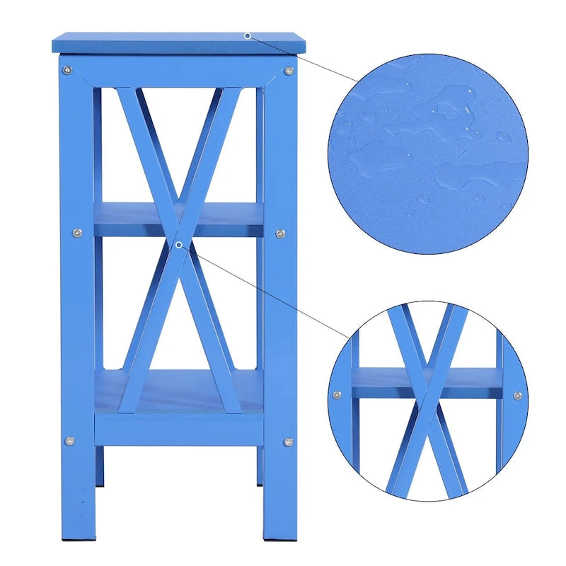 Table de chevet moderne avec étagères de rangement à 3 niveaux, lot de 2 tables de chevet