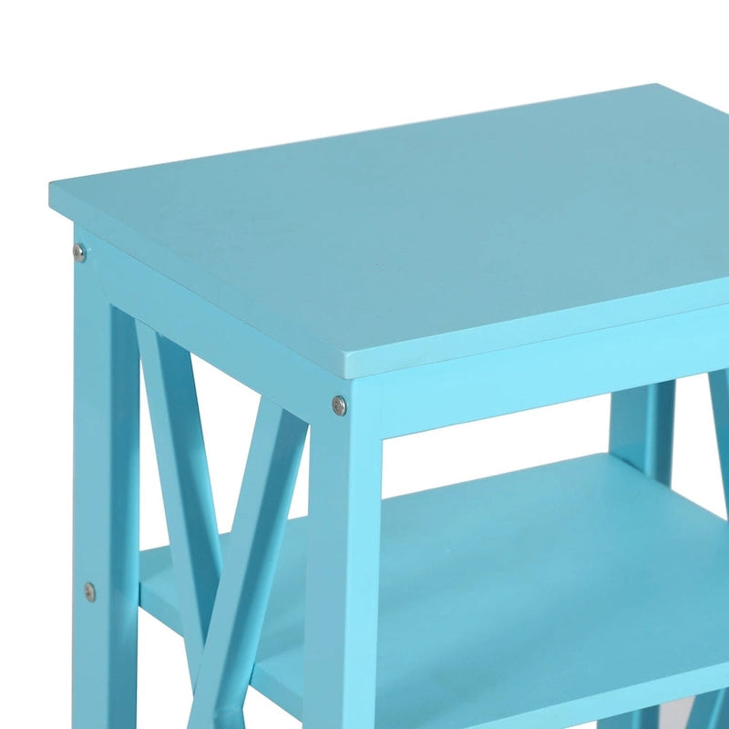 Table de chevet moderne avec étagères de rangement à 3 niveaux, lot de 2 tables de chevet