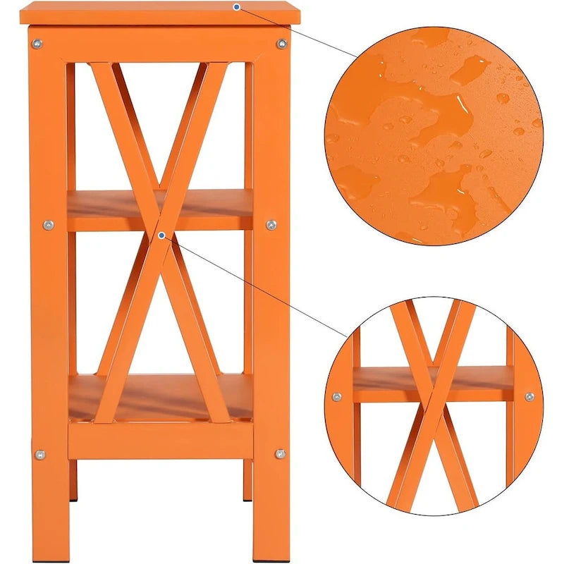 Table de chevet moderne avec étagères de rangement à 3 niveaux, lot de 2 tables de chevet