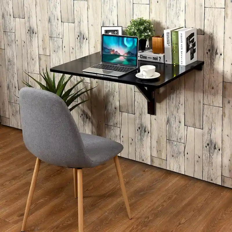 Wall-Mounted Drop-Leaf Table Floating Folding Desk Space Saver