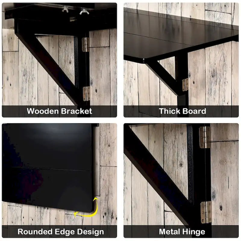 Wall-Mounted Drop-Leaf Table Floating Folding Desk Space Saver
