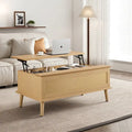 Rattan Lift-Top Coffee Table with Storage - 42 x 17