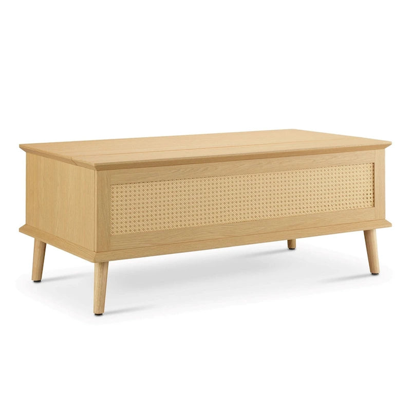 Rattan Lift-Top Coffee Table with Storage - 42 x 17