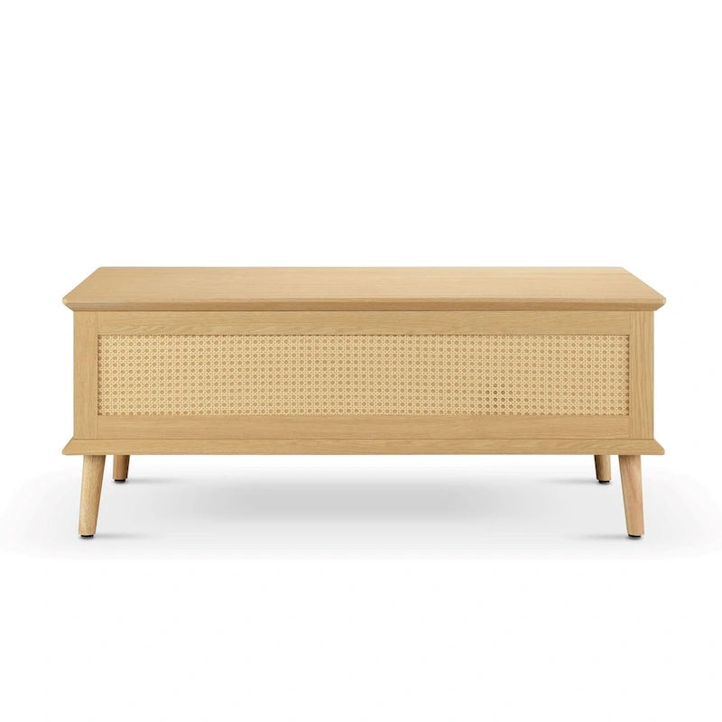 Rattan Lift-Top Coffee Table with Storage - 42 x 17