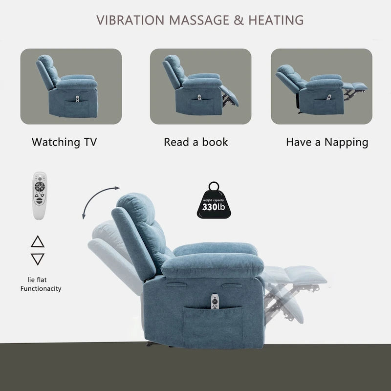 Elektrischer Relaxsessel mit verstellbarer Massagefunktion, Relaxsessel mit Heizsystem für das Wohnzimmer