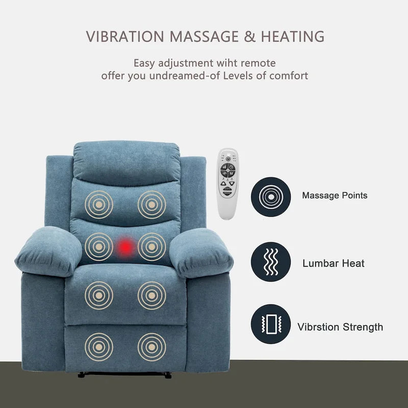 Elektrischer Relaxsessel mit verstellbarer Massagefunktion, Relaxsessel mit Heizsystem für das Wohnzimmer