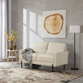 57W Modern Linen Loveseat, 2-Seater, Matte Black Metal Legs
