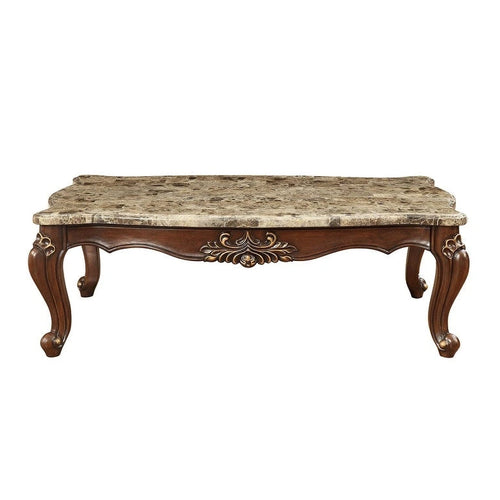 Table basse en marbre véritable à forme libre de 34 pouces - 34