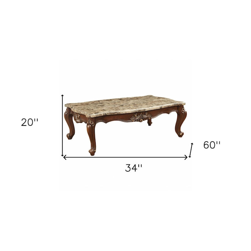 34 Genuine Marble Free Form Coffee Table - 34