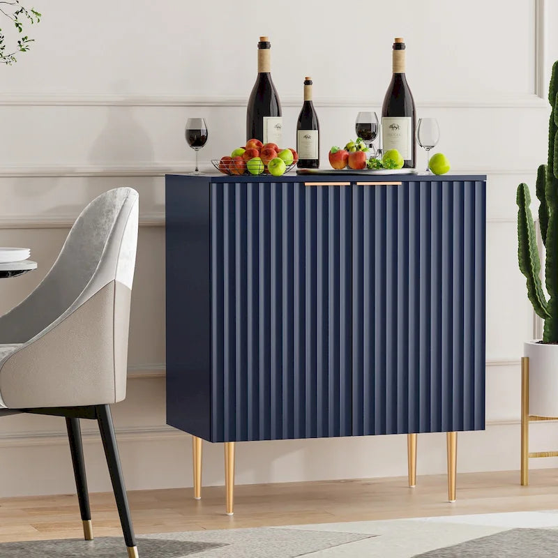 Sideboard Buffet Storage Cabinet with Adjustable Shelves - N/A
