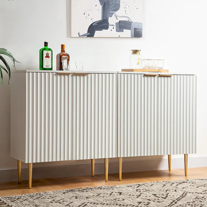 Sideboard Buffet Storage Cabinet with Adjustable Shelves - N/A