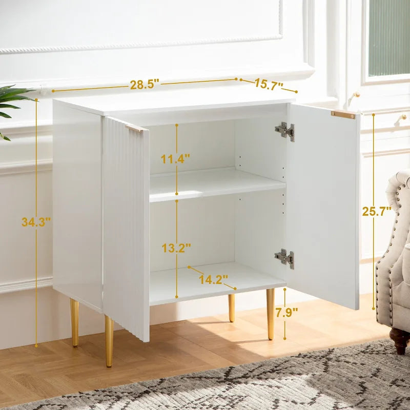 Sideboard Buffet Storage Cabinet with Adjustable Shelves - N/A