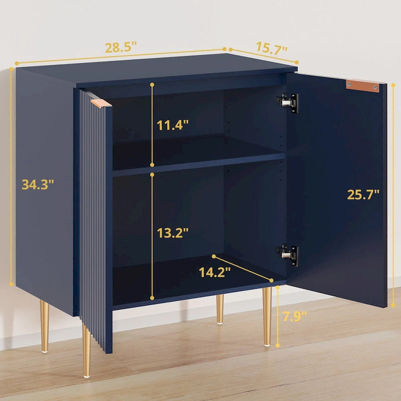 Sideboard Buffet Storage Cabinet with Adjustable Shelves - N/A