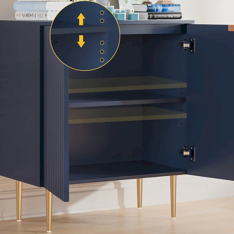 Sideboard Buffet Storage Cabinet with Adjustable Shelves - N/A