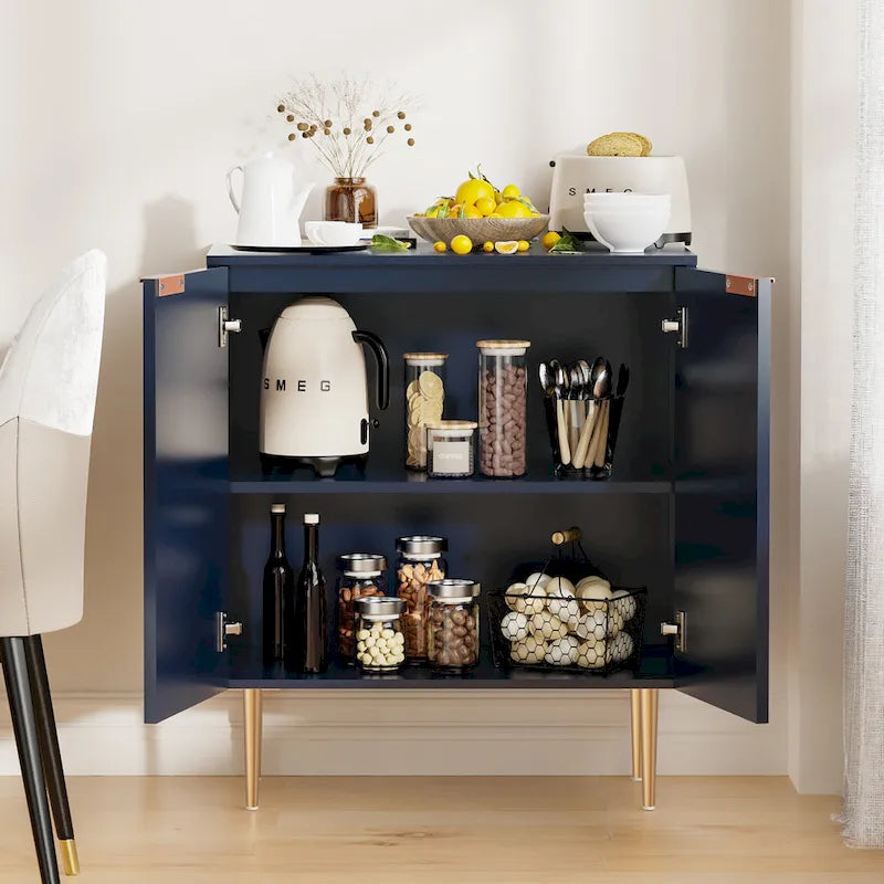 Sideboard Buffet Storage Cabinet with Adjustable Shelves - N/A