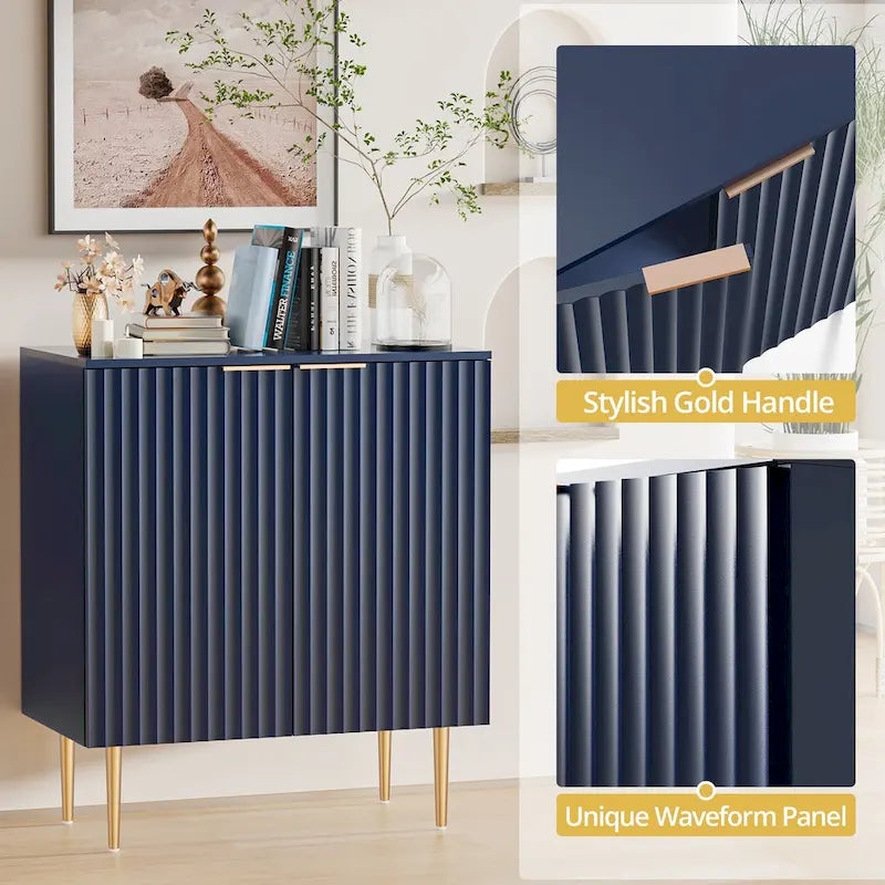 Sideboard Buffet Storage Cabinet with Adjustable Shelves - N/A