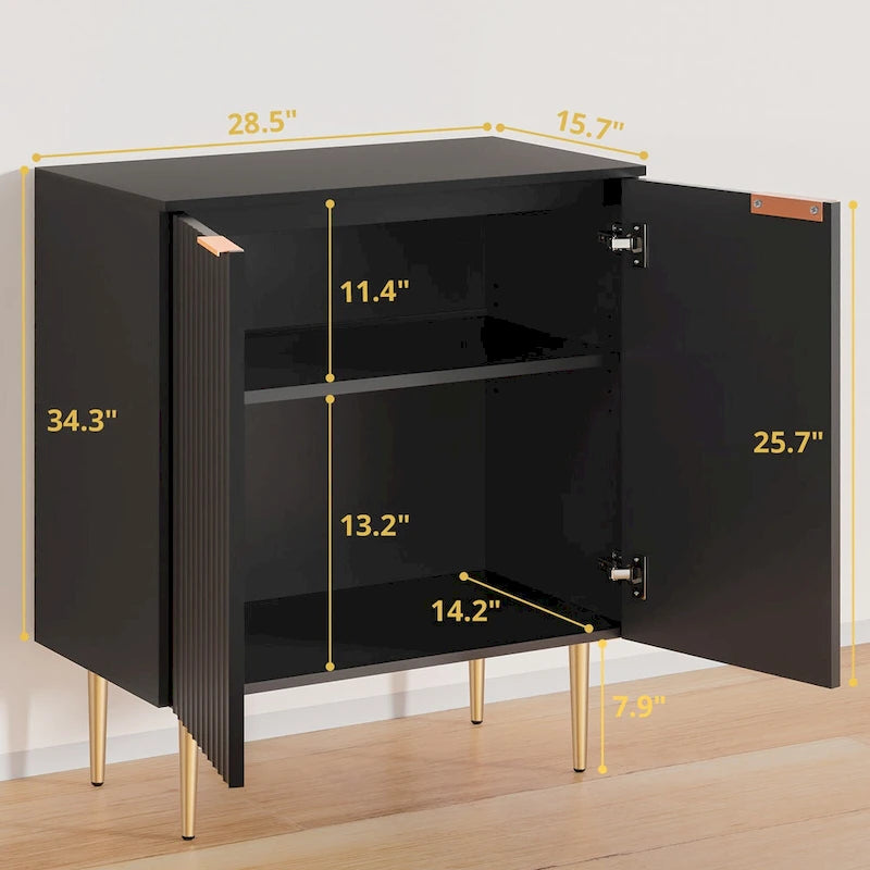 Sideboard Buffet Storage Cabinet with Adjustable Shelves - N/A