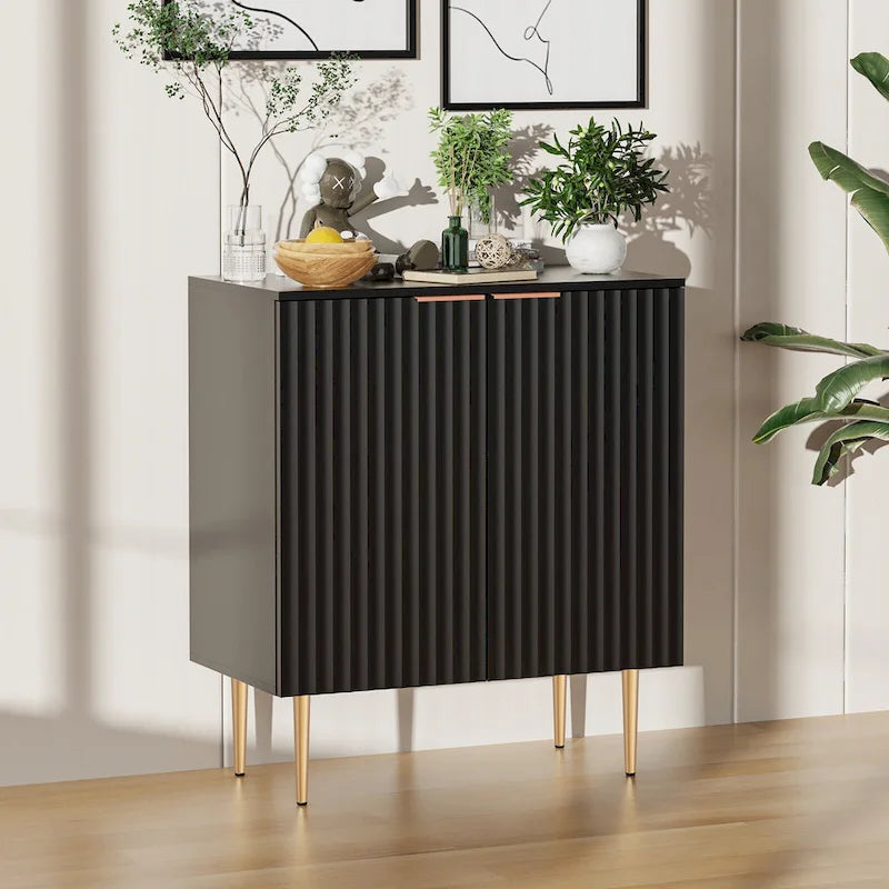 Sideboard Buffet Storage Cabinet with Adjustable Shelves - N/A