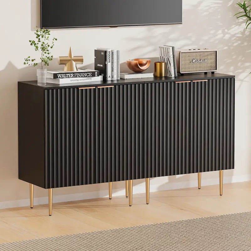 Sideboard Buffet Storage Cabinet with Adjustable Shelves - N/A