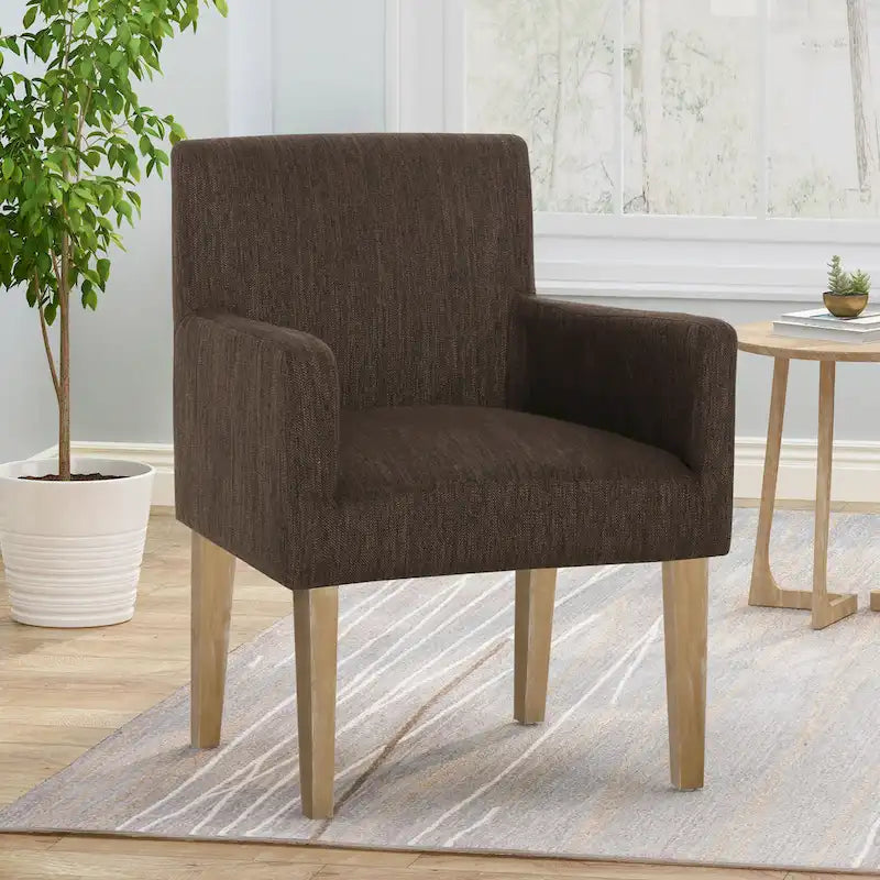 Upholstered Armchair, Modern Stylish Single Sofa Chair, Sturdy Wood Legs, Decor Chair for Bedroom Nook