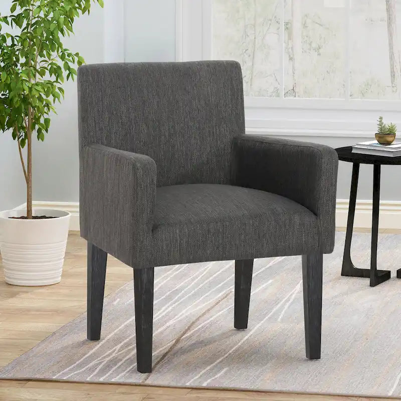 Upholstered Armchair, Modern Stylish Single Sofa Chair, Sturdy Wood Legs, Decor Chair for Bedroom Nook