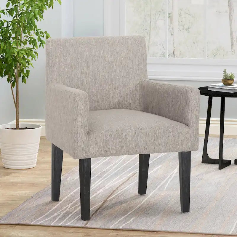 Upholstered Armchair, Modern Stylish Single Sofa Chair, Sturdy Wood Legs, Decor Chair for Bedroom Nook