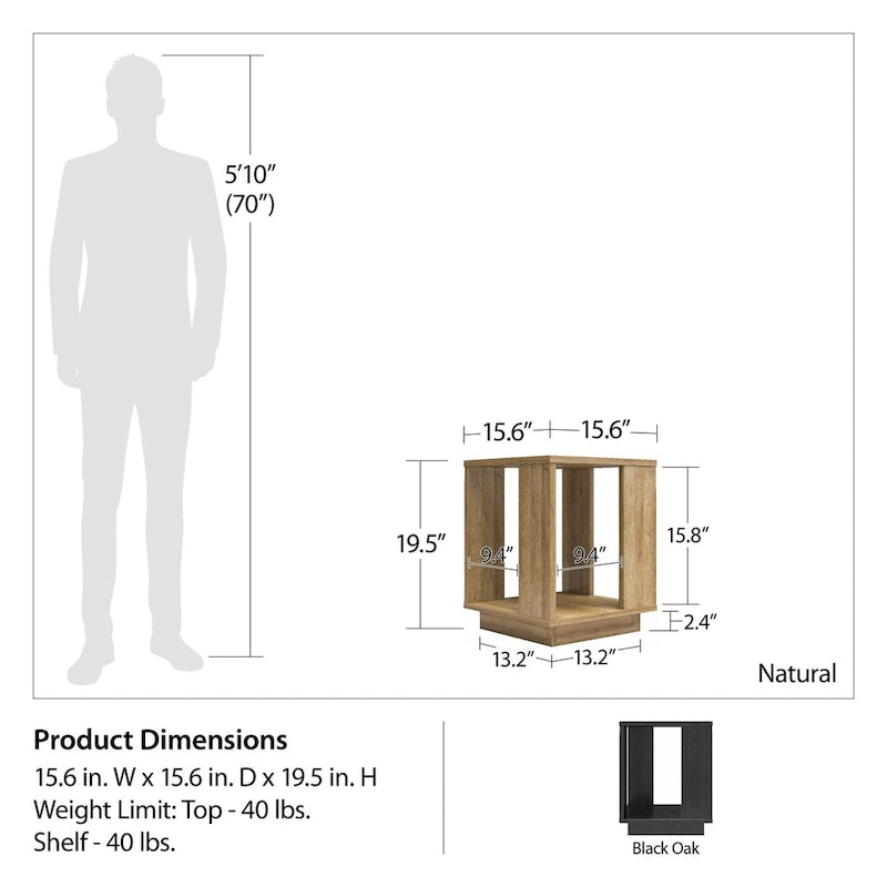 Contemporary Side Table, Sturdy Modern Accent End Table for Living Room, Easy Assembly