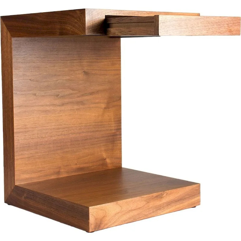 Wood C Shaped Accent Table
