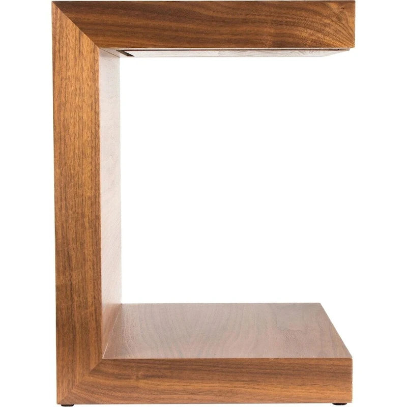 Wood C Shaped Accent Table