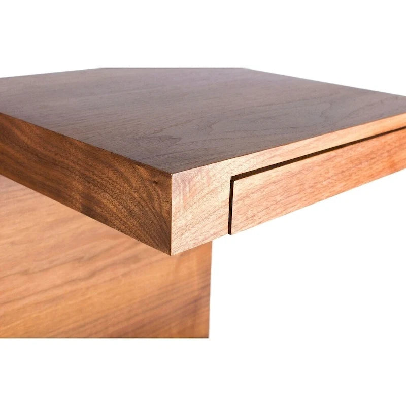 Wood C Shaped Accent Table