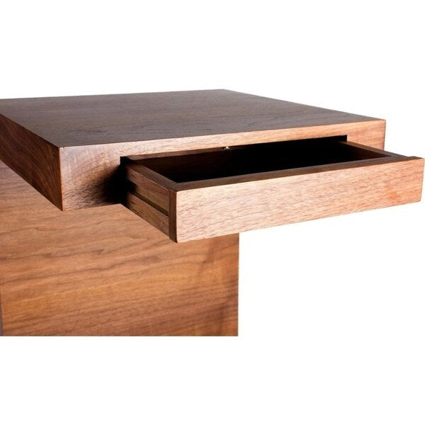 Wood C Shaped Accent Table