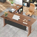 63 Large Executive Desk L Shaped Computer Desk with File Storage Cabinet