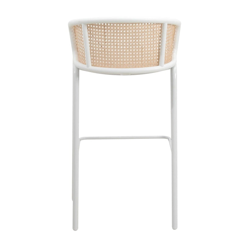 Bar Stool with White Powder Coated Steel Frame Set of 2 - 37