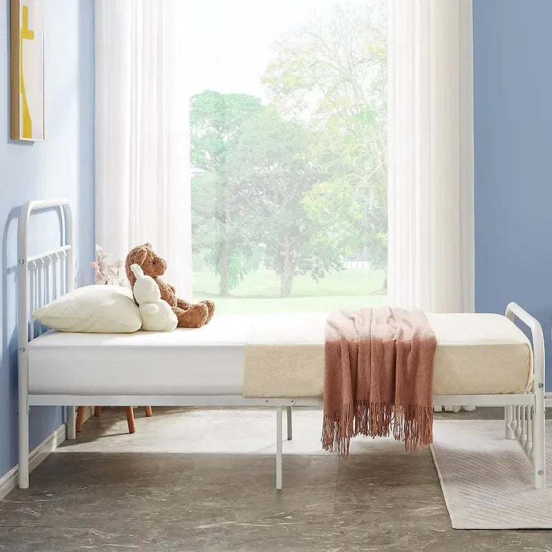 Metal Platform Bed Frame with Headboard and Footboard, No Box Spring Needed