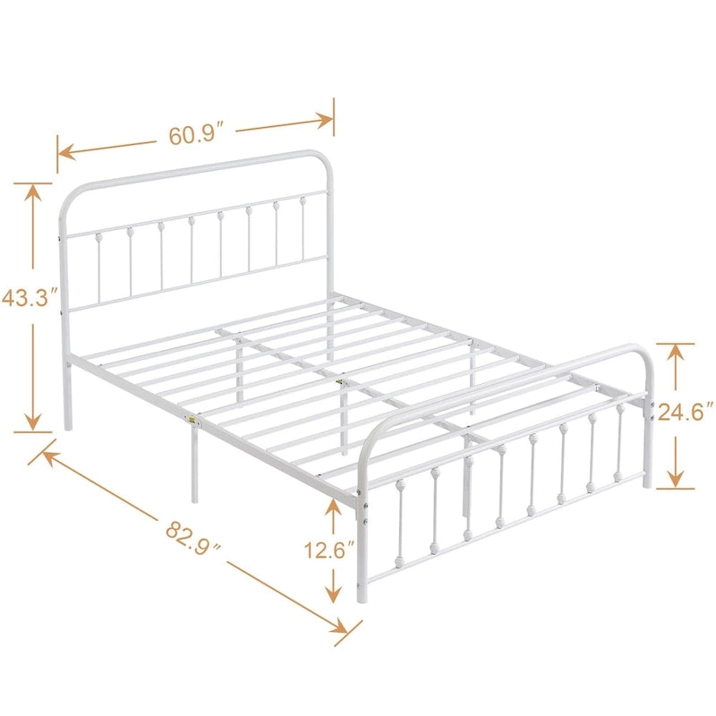 Metal Platform Bed Frame with Headboard and Footboard, No Box Spring Needed