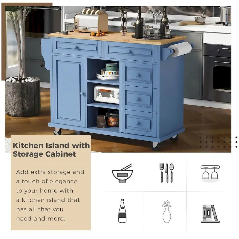 53 Rolling Mobile Island Kitchen Island Cart