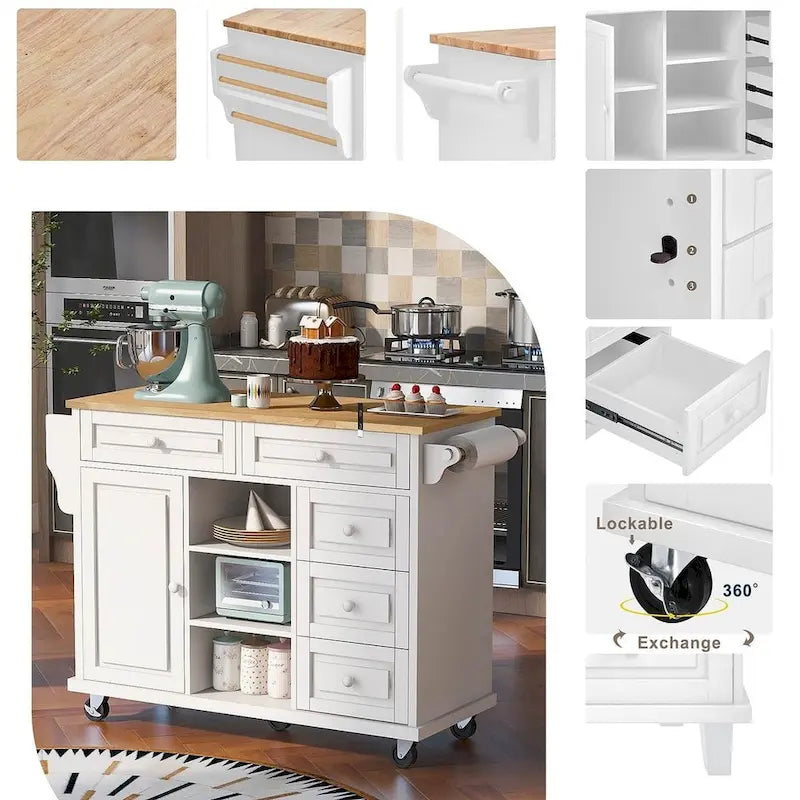 53 Rolling Mobile Island Kitchen Island Cart
