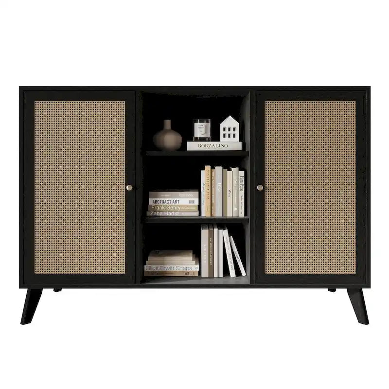 Mid-Century Modern Black SideBoard Cabinet