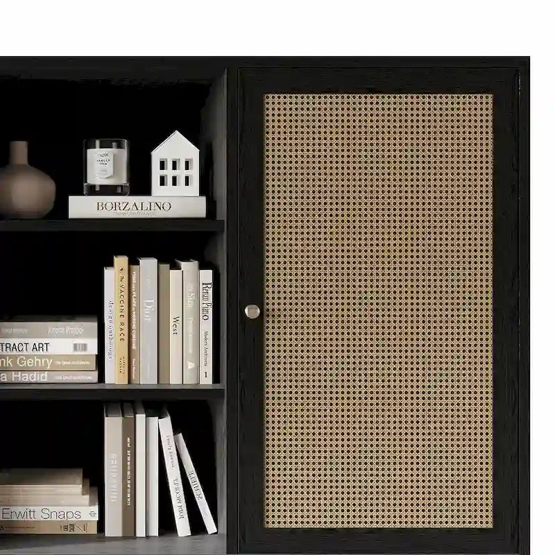 Mid-Century Modern Black SideBoard Cabinet