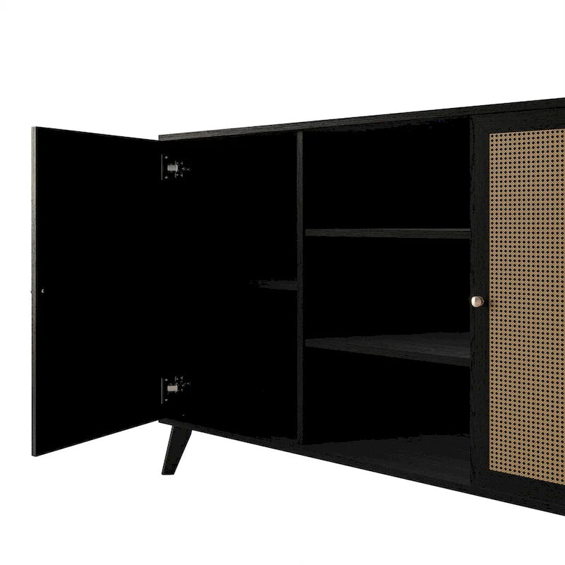 Mid-Century Modern Black SideBoard Cabinet