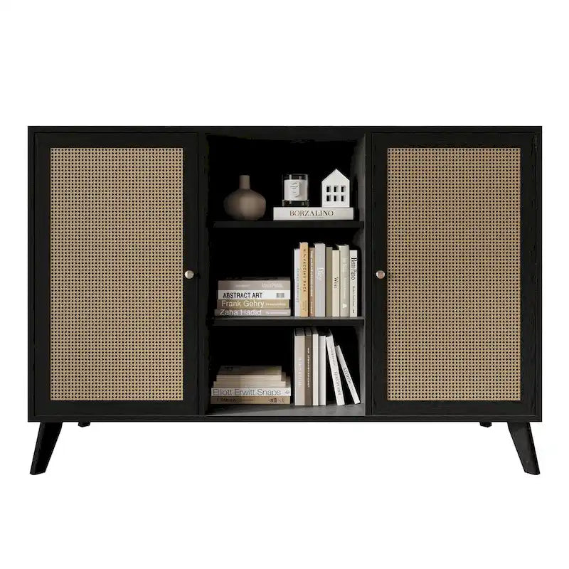 Mid-Century Modern Black SideBoard Cabinet