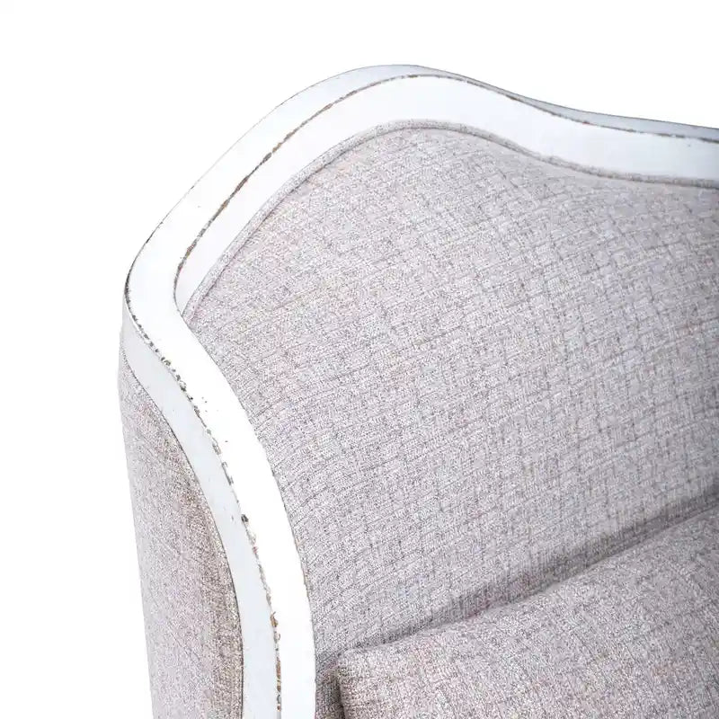 Antique White Upholstered Accent Chair